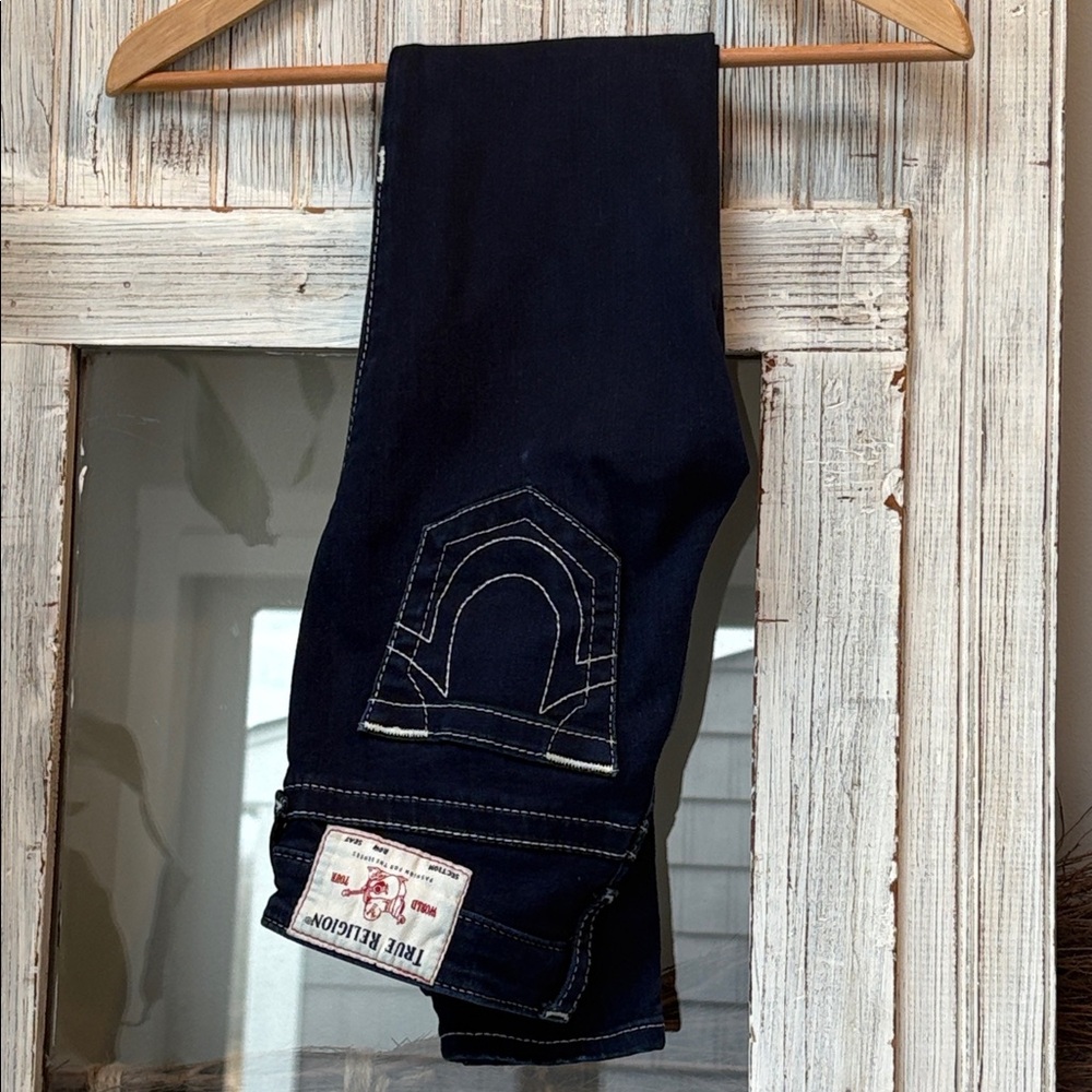 True Religion HALLE Mid-Rise Super Skinny Jeans Size 24  Indigo EUC - Picture 2 of 12